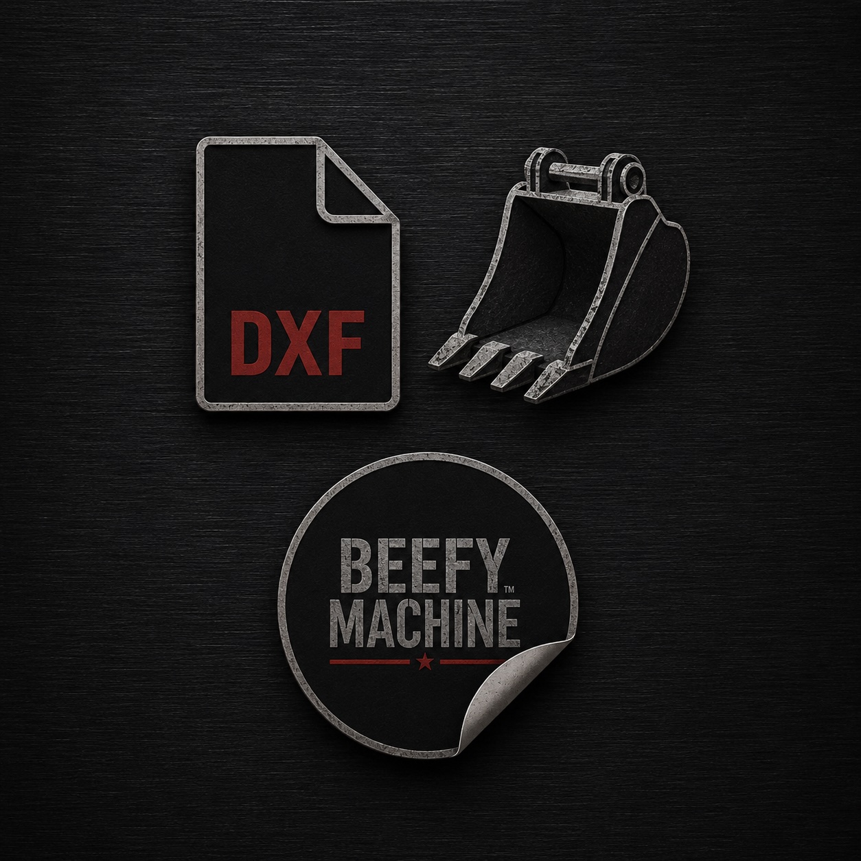 Mini Excavator Attachments, Digital Downloads, Stickers